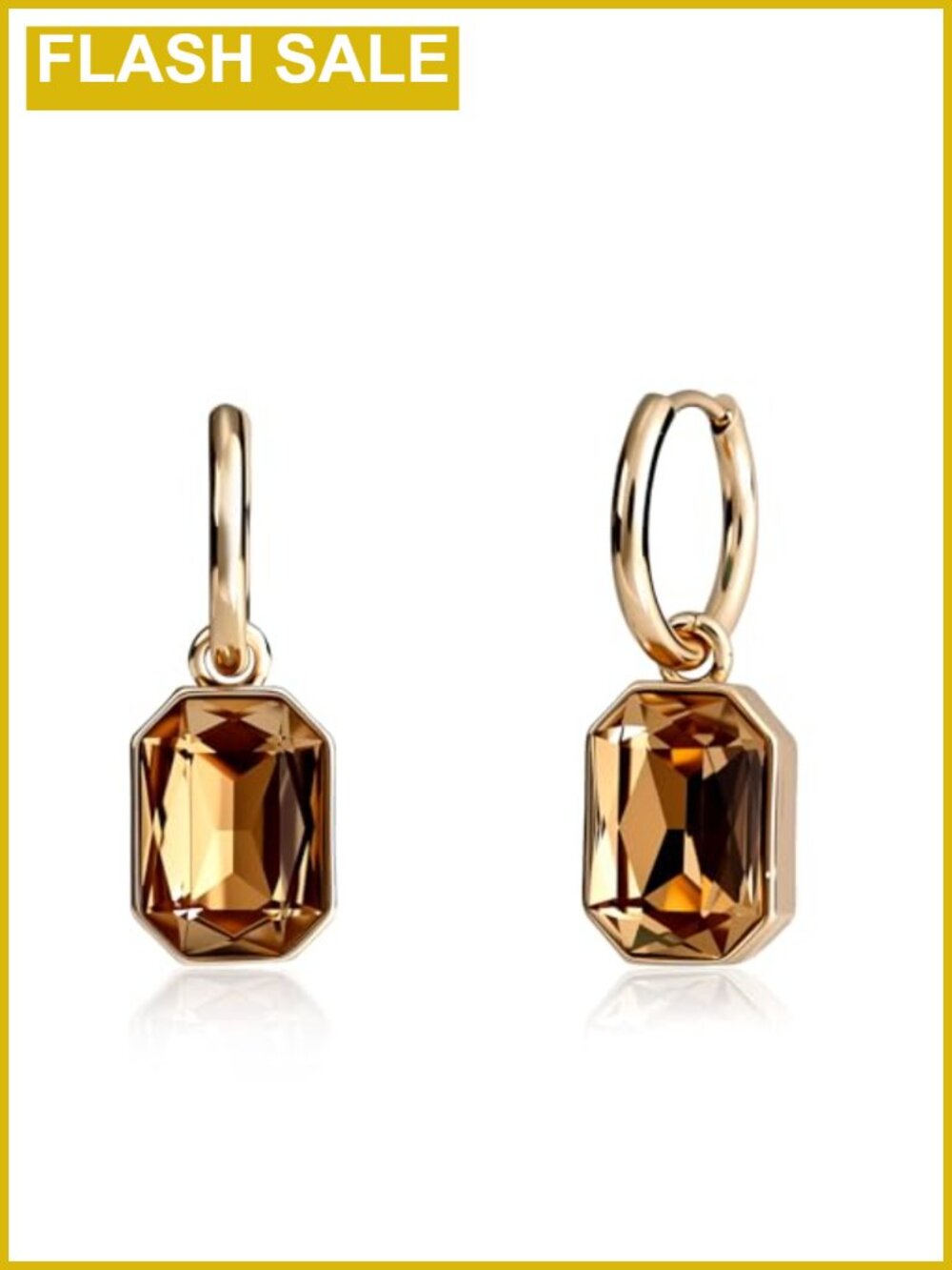 14K Gold Plated Sterling Silver Hoop Dangle Earrings Hypoallergenic Formal